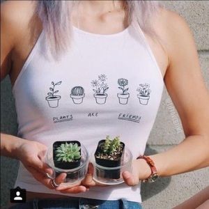 Plants are friends halter crop top